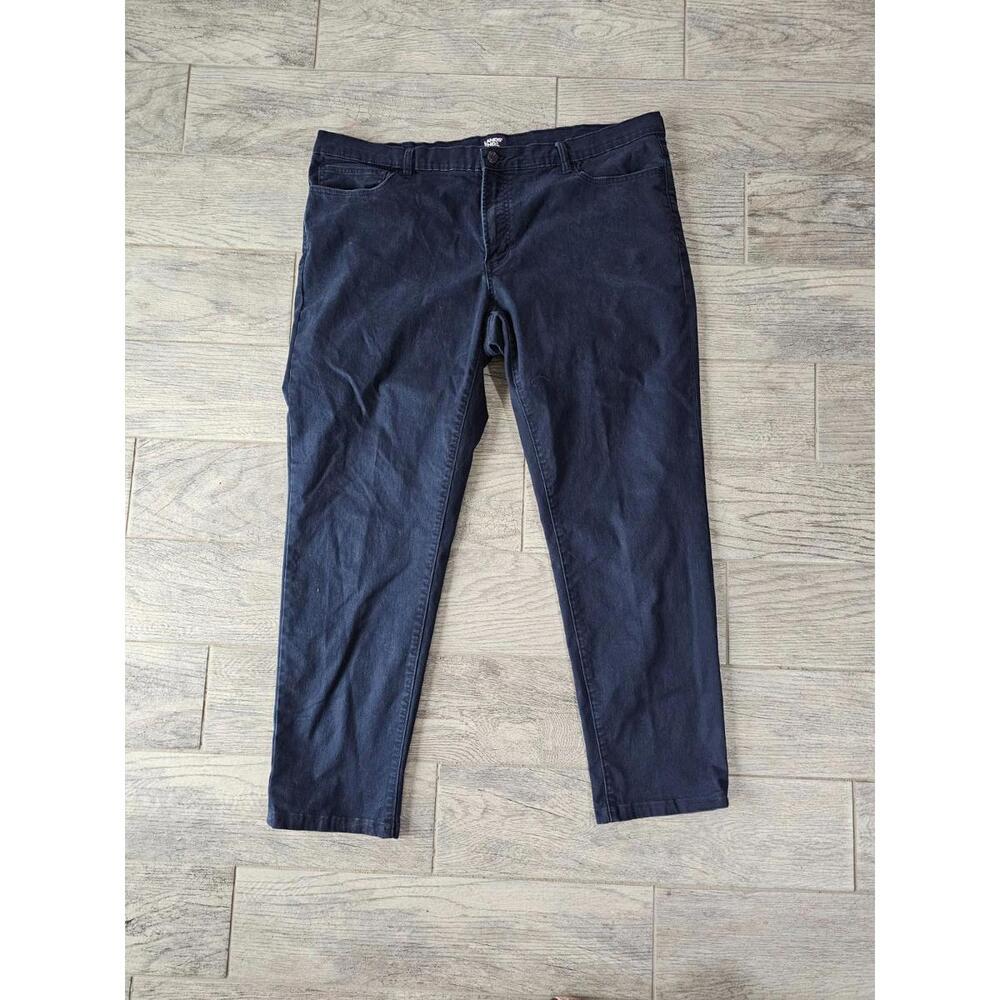 Men's Lands' End Casual Pants Blue Size 44 Straight Fit Zip Fly 5 Pocket Design